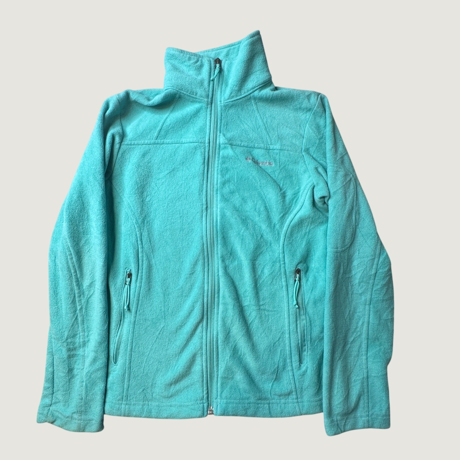 Columbia Fleece Jacket Womens XS Turquoise Full Zip Fast Trek II Mock Neck Soft