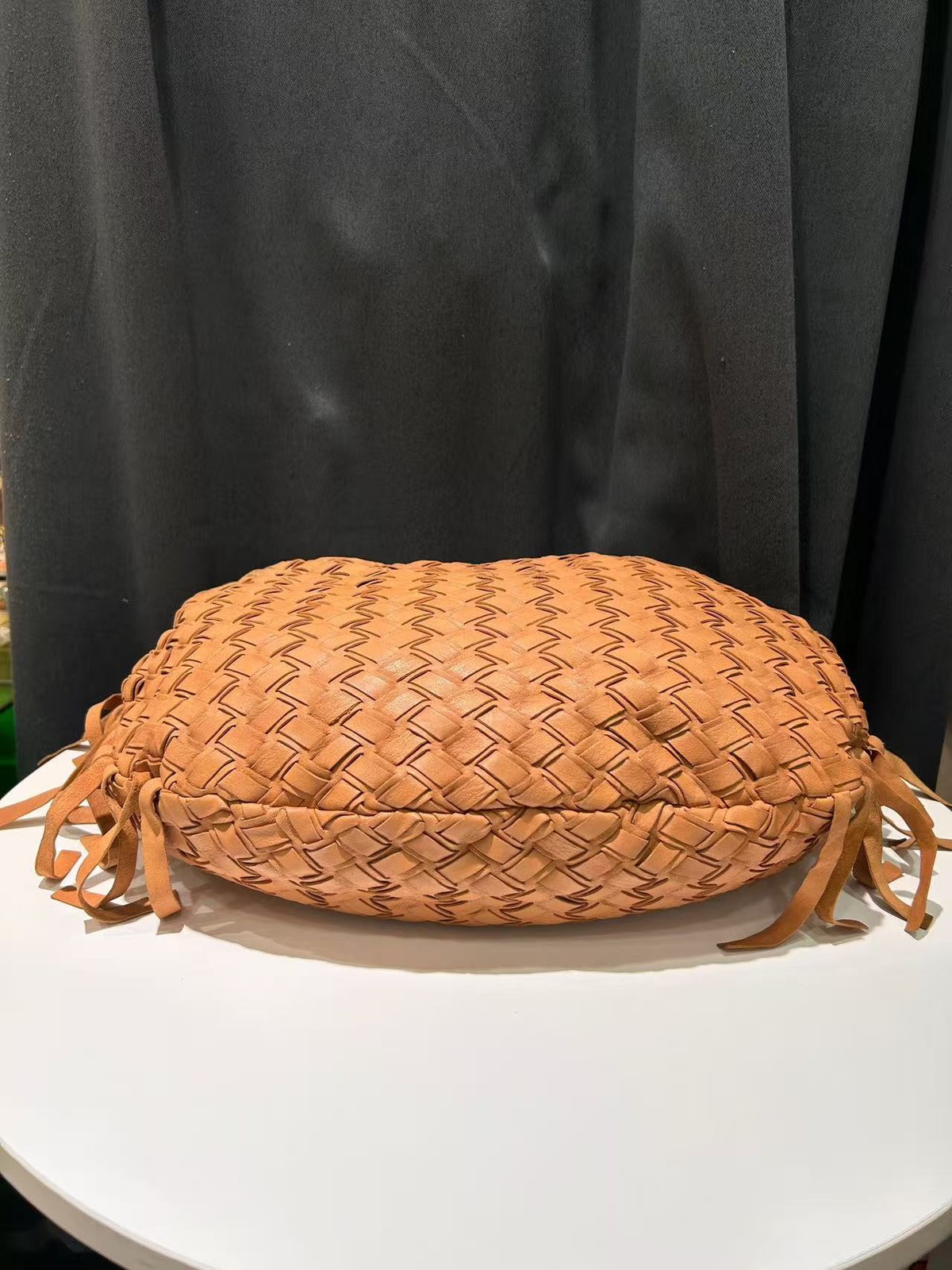 Miu Miu Handbag Woven Tassel Caramel Brown Lambskin Leather Italy