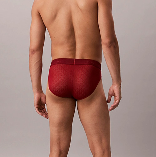 New Calvin Klein Microfibre Lace Sport Brief, Fall Berry, Extra Large