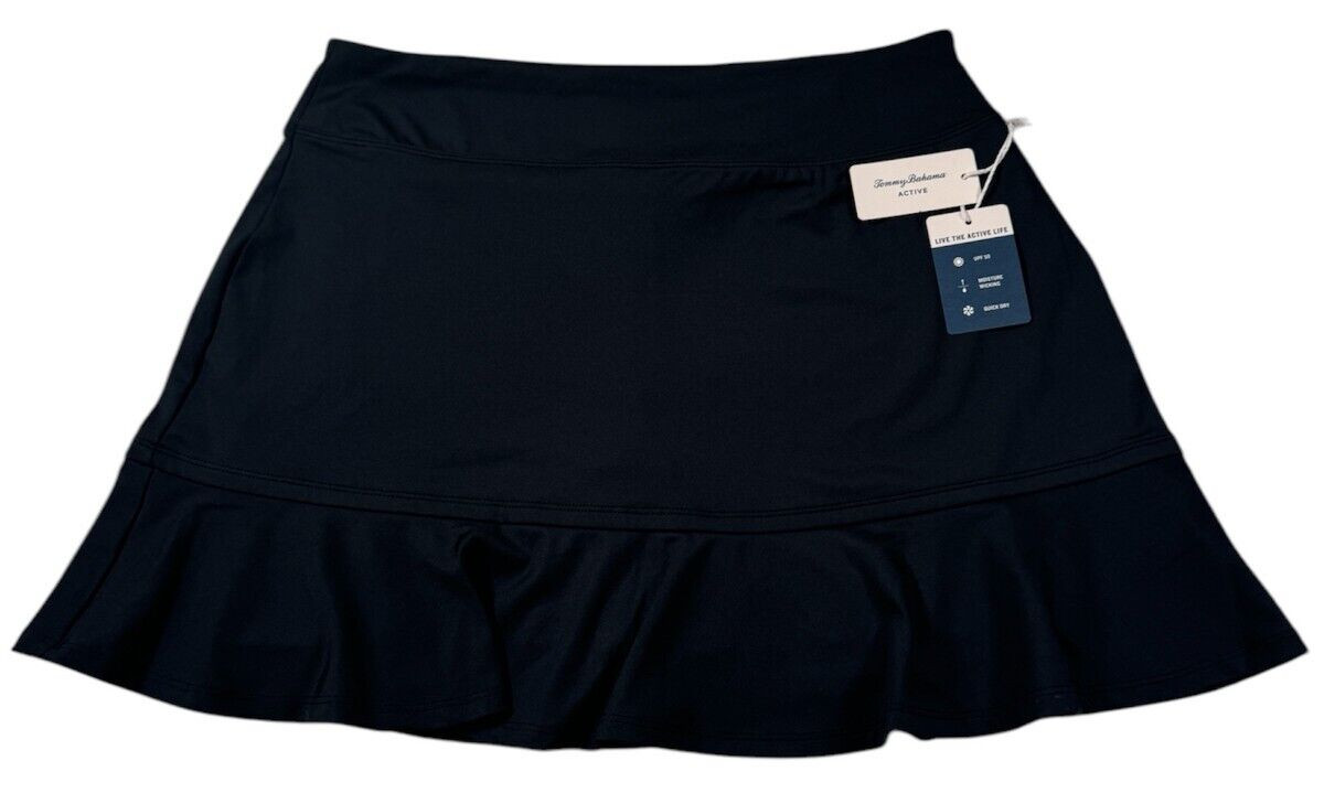 NWT Tommy Bahama Skort Skirt XS S M L XL Solid Black Pockets Golf Tennis F4