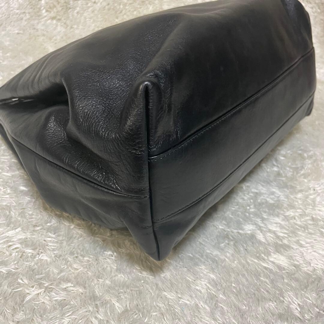 Bally Black Leather Shoulder Bag Women Large Tote Style 15.75 x 12.2 x 5.1 in