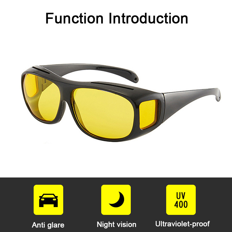 Night Driving Glasses HD Anti Glare Vision Polarized Yellow Lens Tinted Unisexs