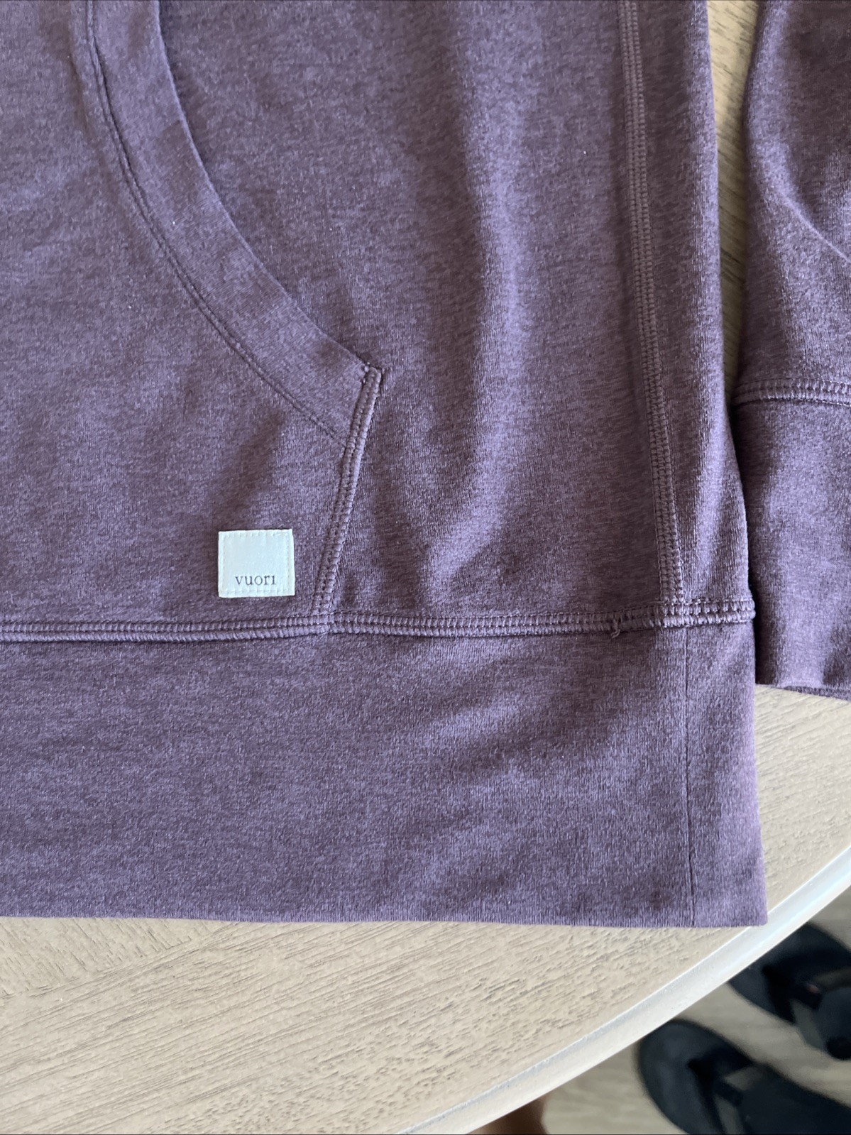 Vuori Ponto Performance Half-Zip Hoodie in Mahogany Heather- Men’s Size Large