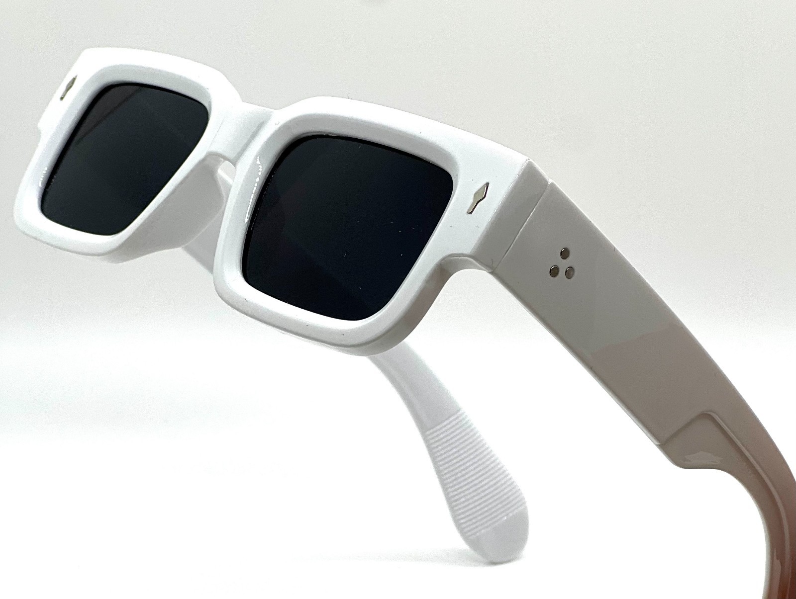 Black Thick Square Frame Chunky Yellow Tinted Lens Sunglasses Street Outdoor New