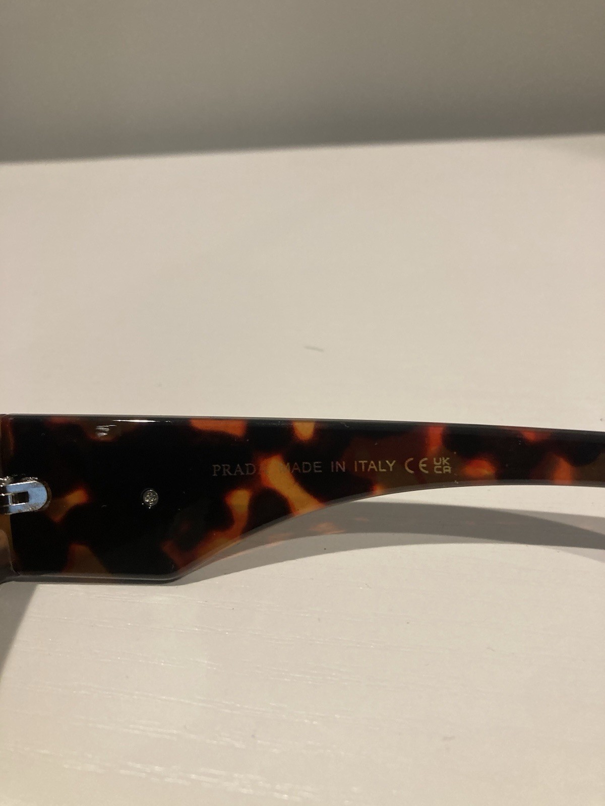 Prada PR 05YS Rectangle Tortoise Shell Sunglasses Brown Tinted Lenses 142mm