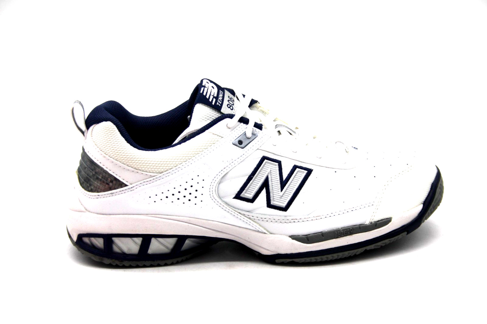 New Balance MC806W WHITE/NAVY MENS TENNIS SHOE SIZE 9M