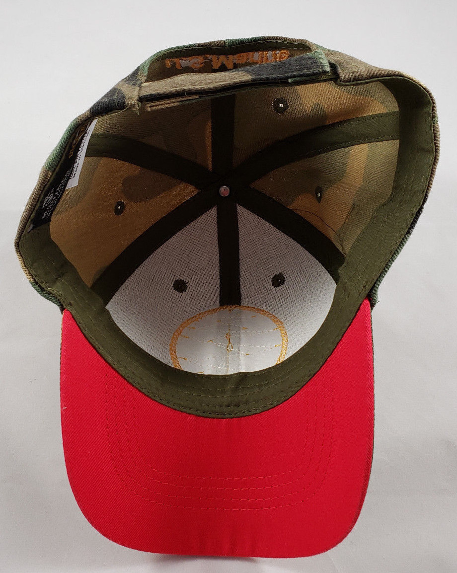 USMC Green Camo Hat, Hook & Loop Adjust, 5 Panel, NEW