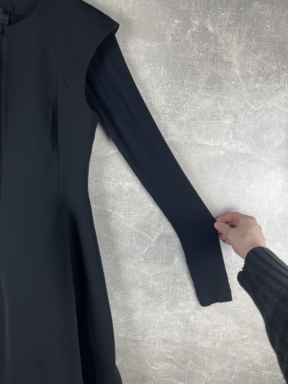 Gareth Pugh FW14 Archives Avant Grde Sculptural Zip Front Black Dress IT 44 ( L)