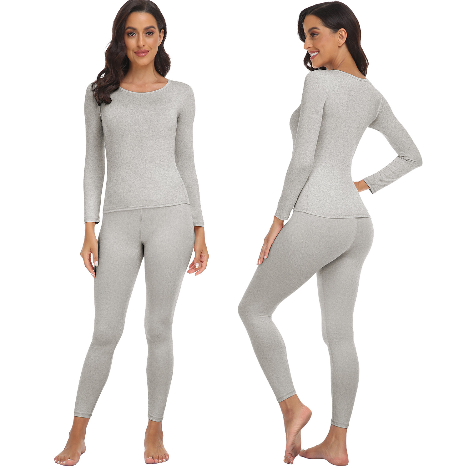 Women Ultra Soft Long Johns Set Thermal Base Layer Top + Bottom Underwear Set