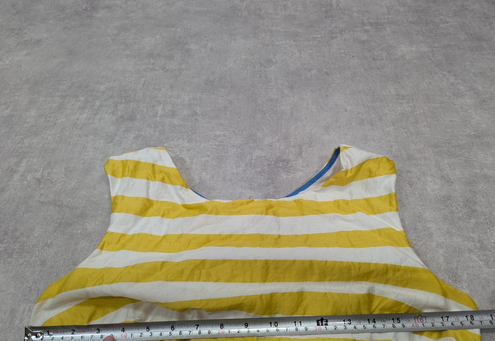 Boden Dress Womens 14 Yellow Stripe Flare Summer Nautical Retro Chic Swishy Mara