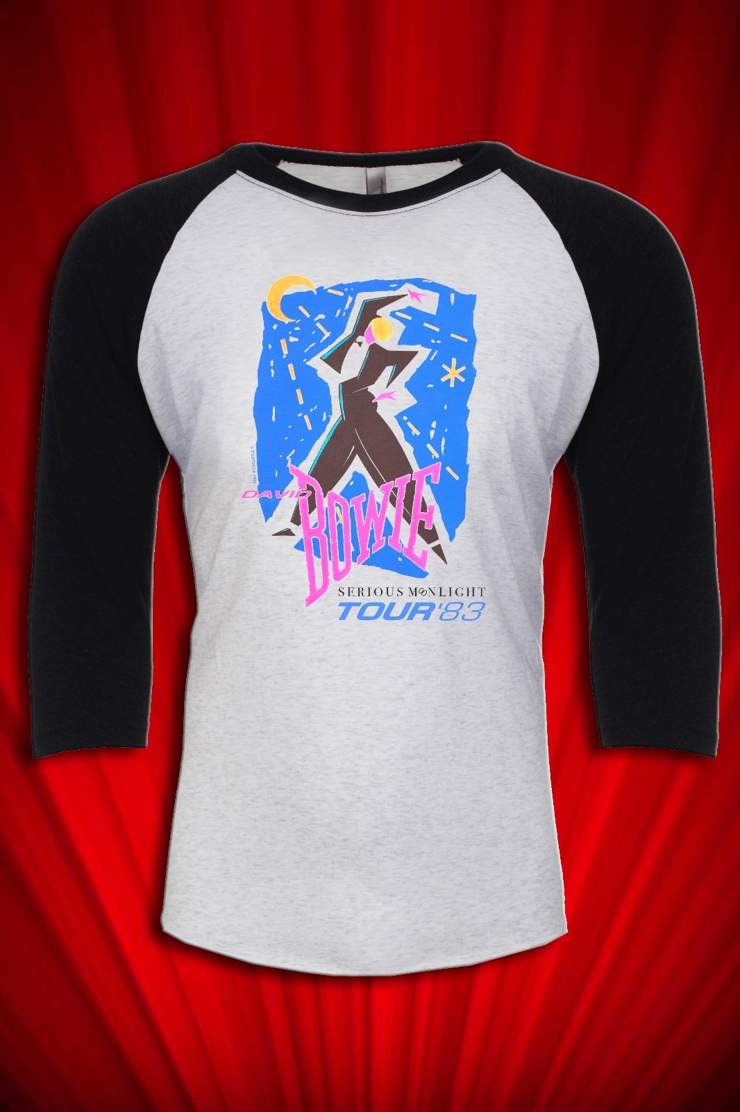 Bowie Vintage Tour Jersey 1983 T-SHIRT FREE SHIP USA Mr Moonlight