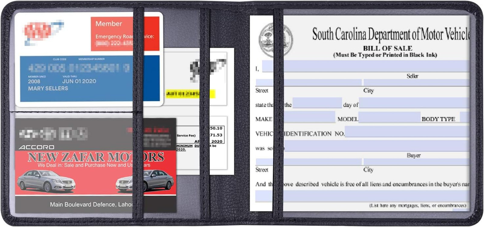 Small Car Registration and Insurance Documents Holder – Premium PU Leather Vehic