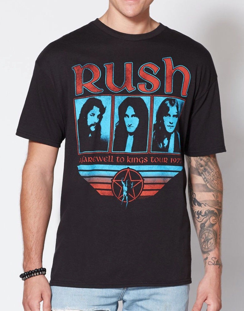 Rush FAREWELL TO KINGS 1977 TOUR T-shirt Black Men D1110