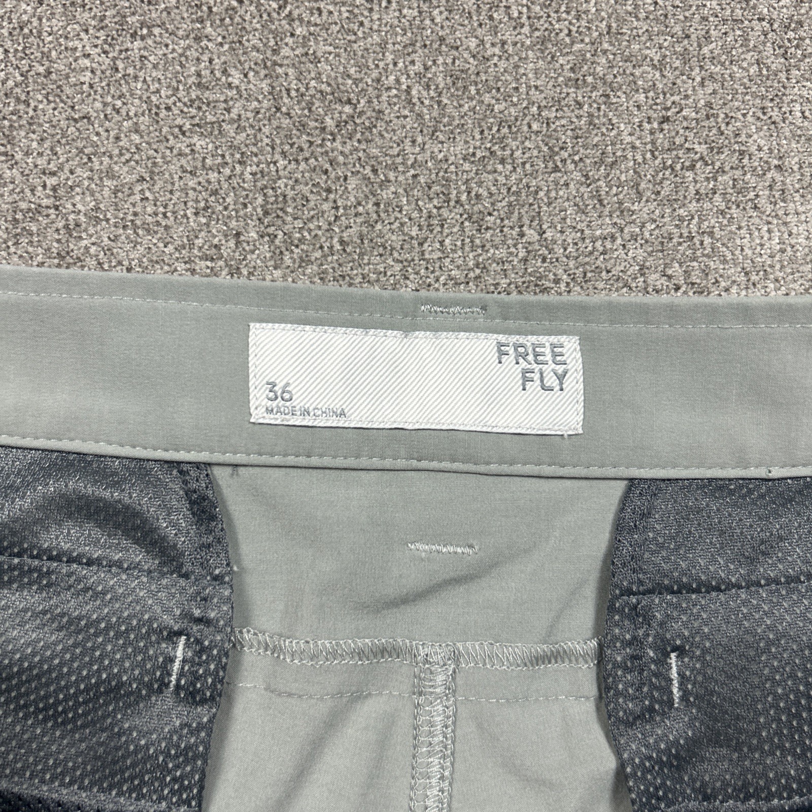 Free Fly Shorts Mens 36 x 7 Gray Stretch Performance Hybrid Tech Chino Palmera