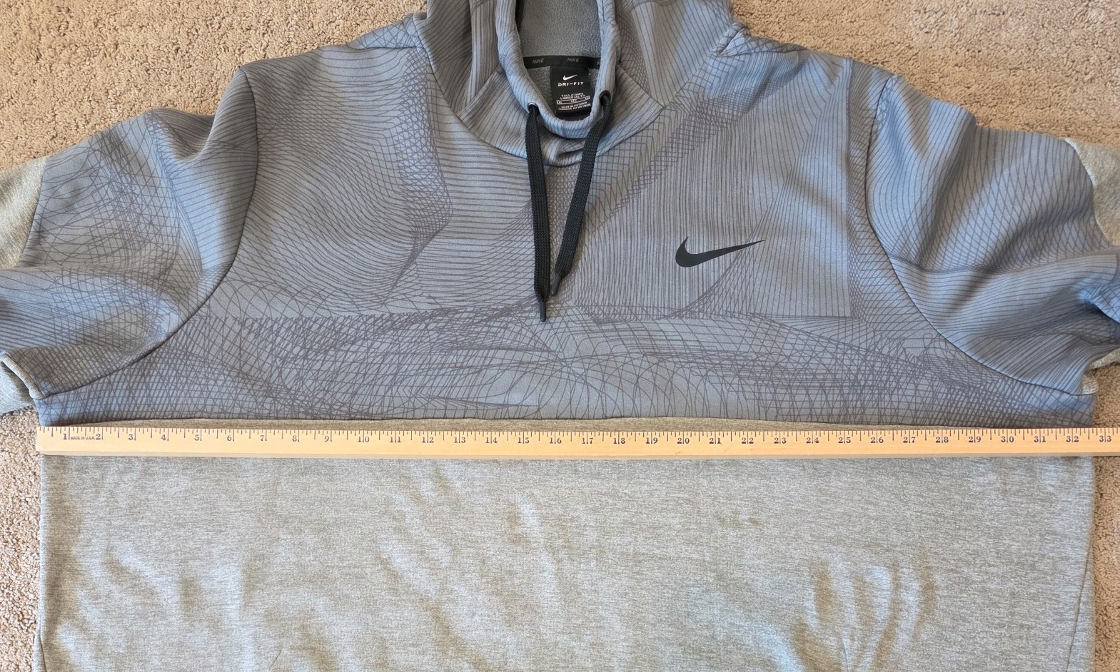 NIKE Dri Fit Hoodie Gray Mens Big and Tall Size 4XLT