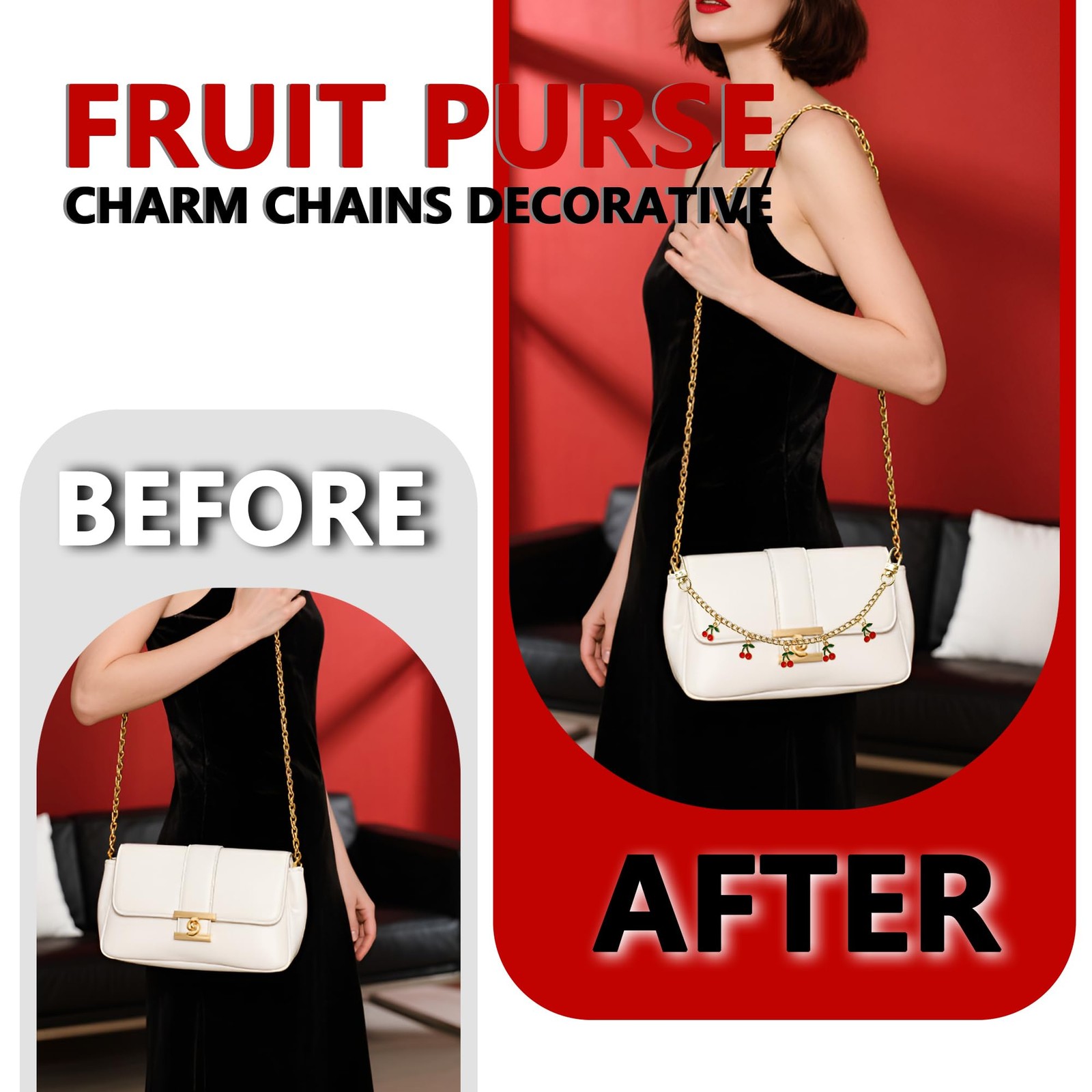 1-3PCS Bags Chain Metal Handbag Straps Replacement Extension Tote Shoulder Ba…