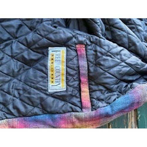 Free Country Quilted Lined Flannel Jacket Multicolor Plaid Full Zip Coat Mens