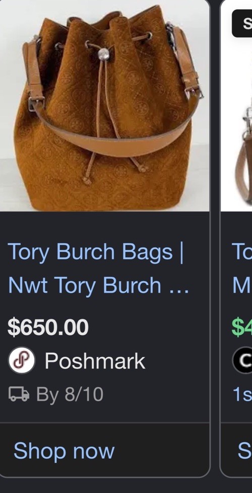 Tory Burch T Monogram Suede Oversized Bucket Bag in chicory brown