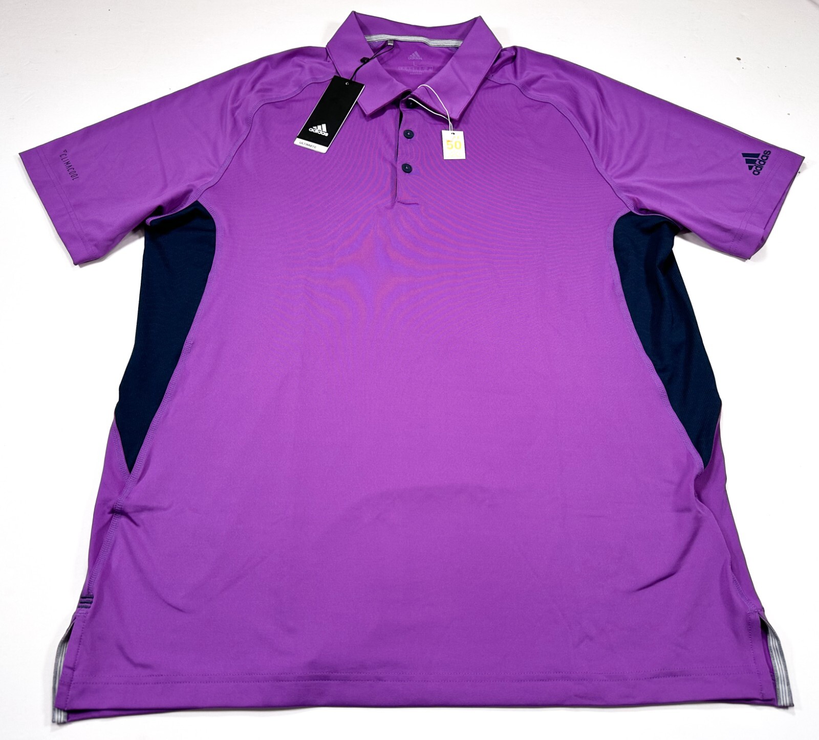 Adidas Ultimate 365 L Purple Performance Golf Polo Short Sleeve Climacool NEW