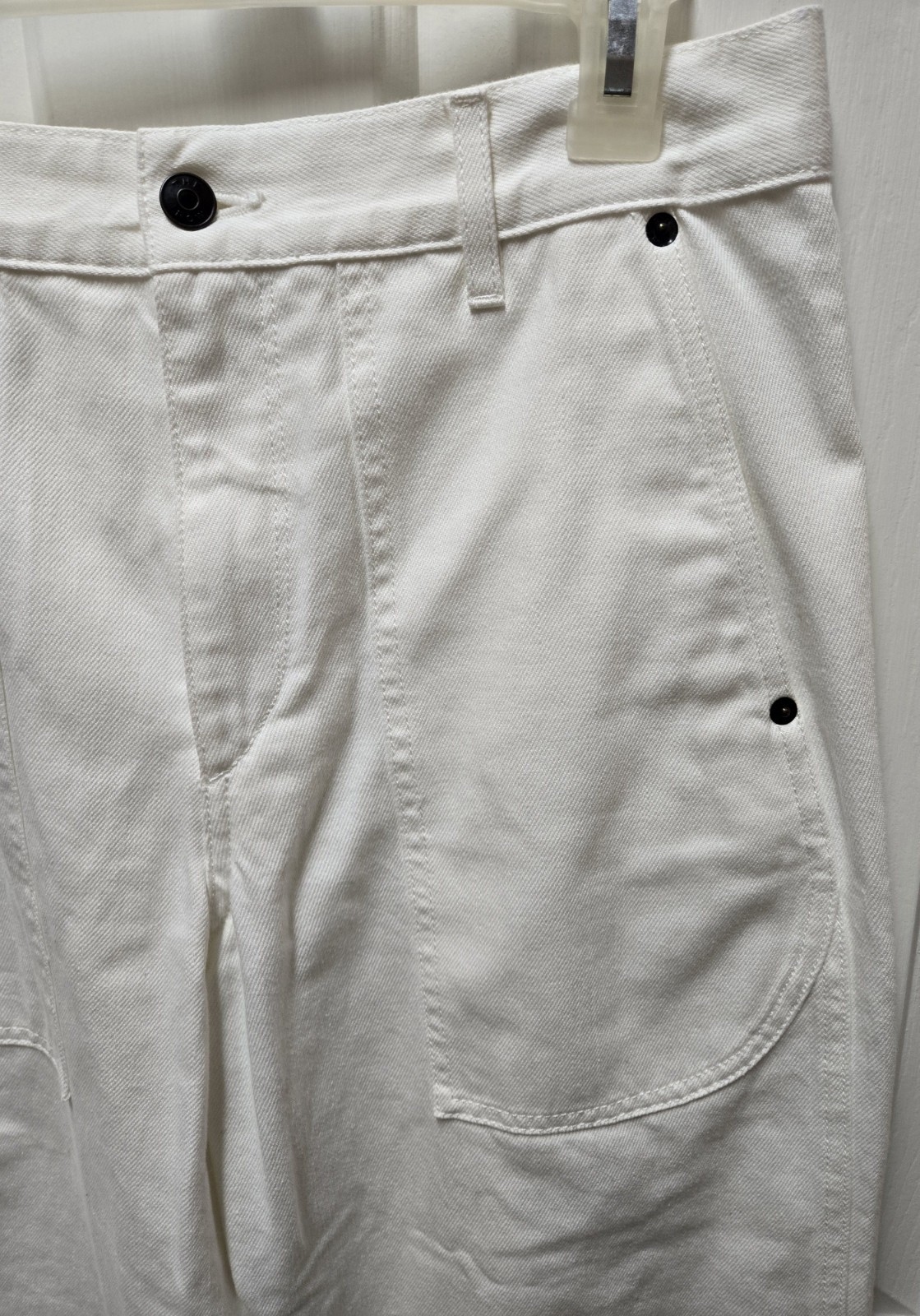 The Row Hester Wide Leg Cropped Jeans, Size 4, White