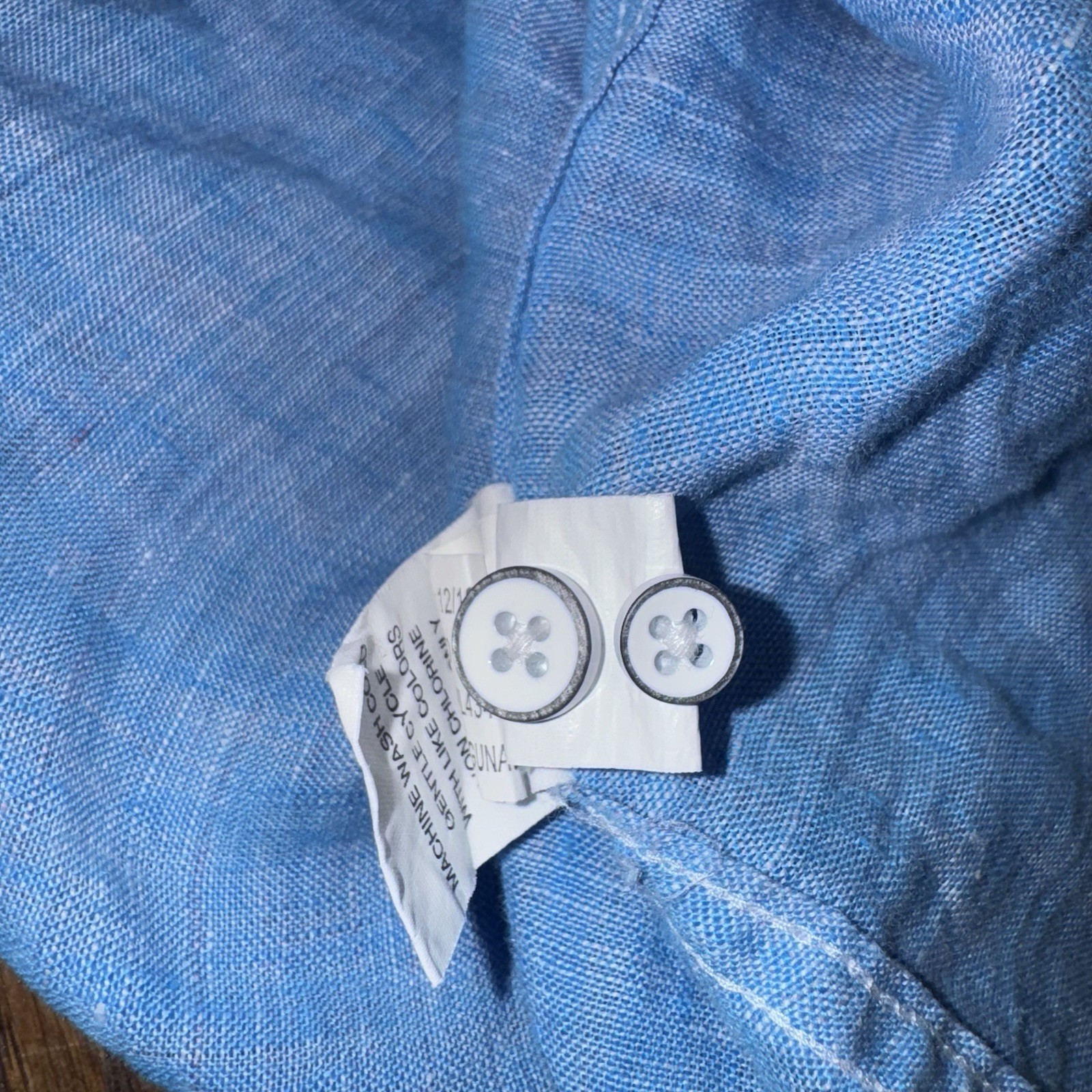 Johnnie-O Polo Long Sleeve Button Down Shirt Linen Cotton Laguna Blue Men Medium