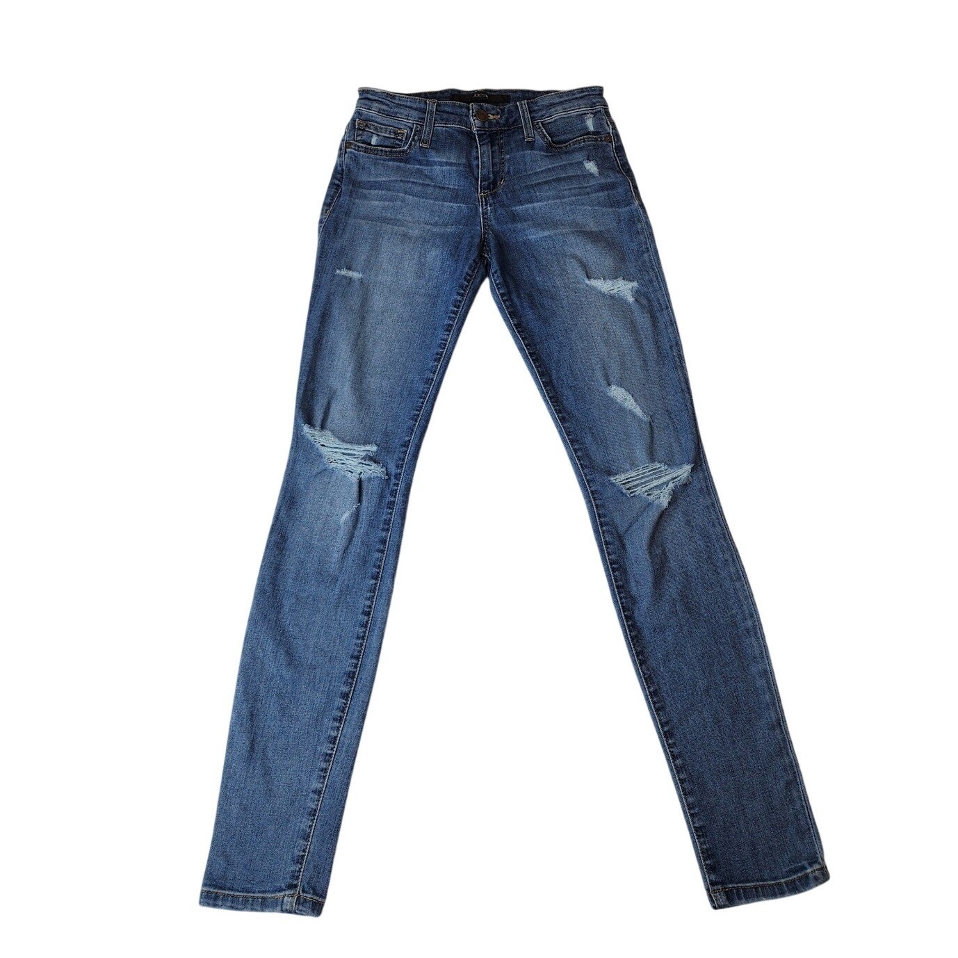 Joe’s Jeans Skinny Distressed Jeans 25 Blue Mid Rise Stretch Grunge Streetwear