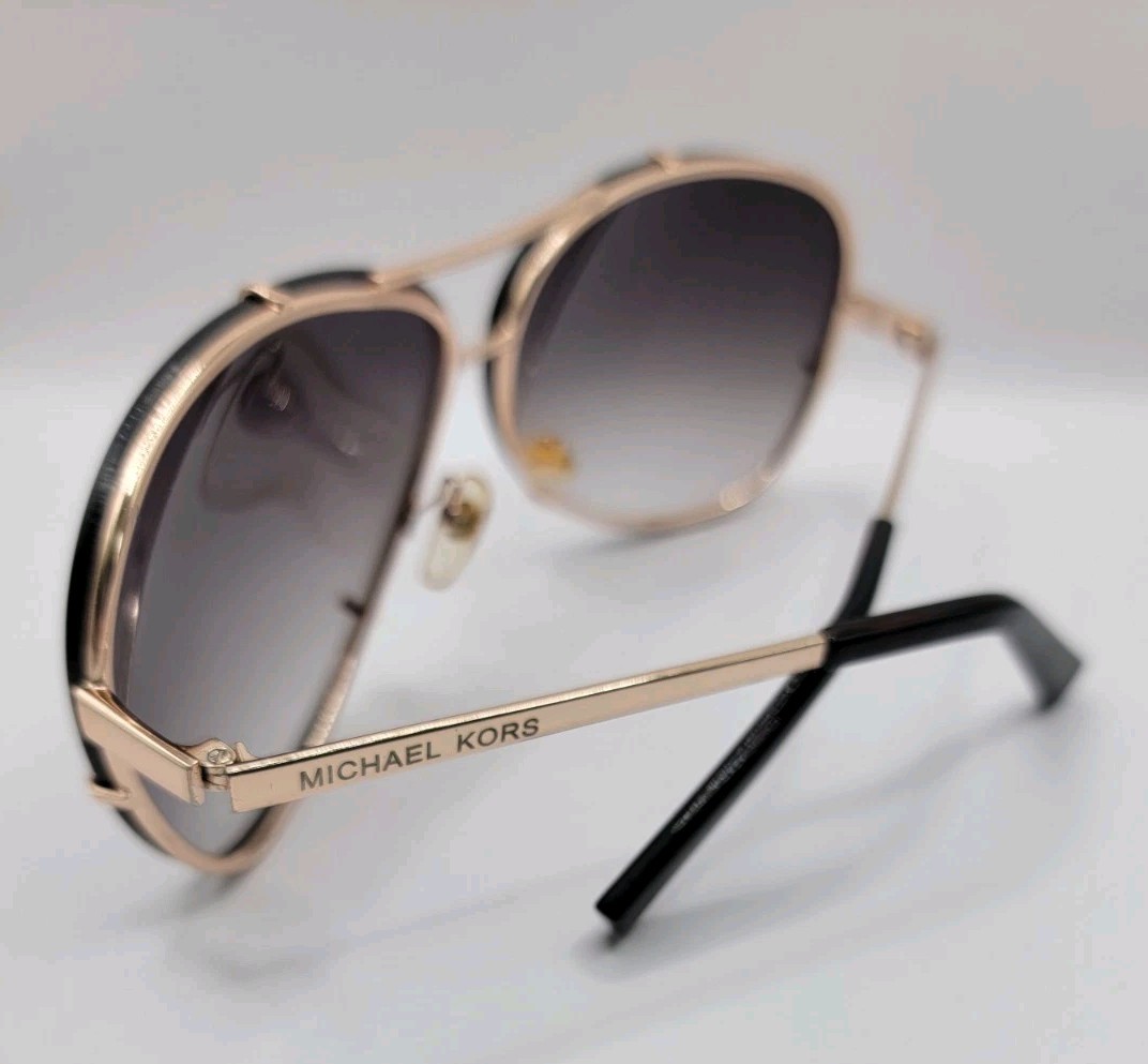 Michael Kors Stella Aviator Mens Sunglasses Gold Metal Gray Gradient UV400 125mm