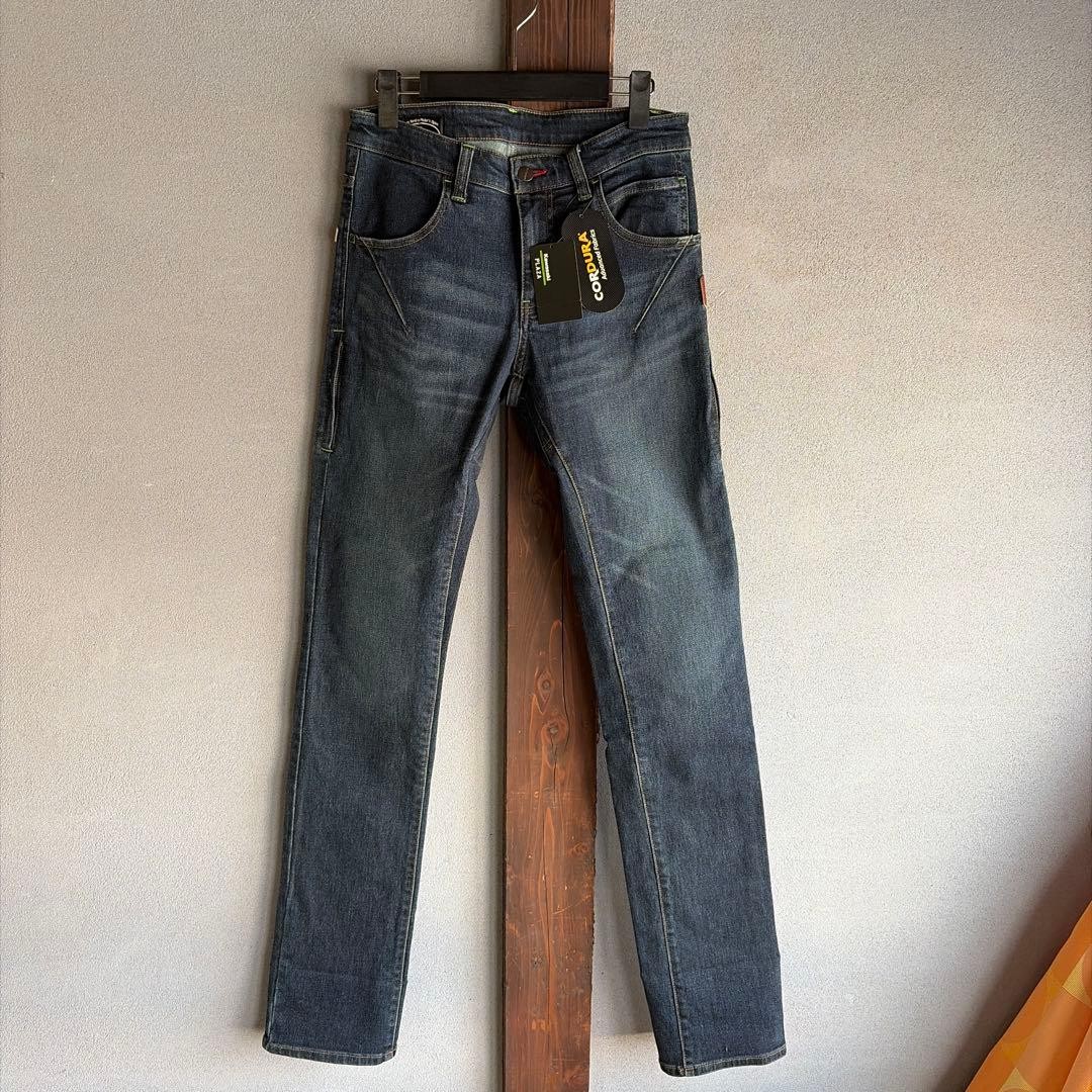 Kawasaki Kushitani Vintage Denim Jeans S 28 Cordura Reinforced JAPAN