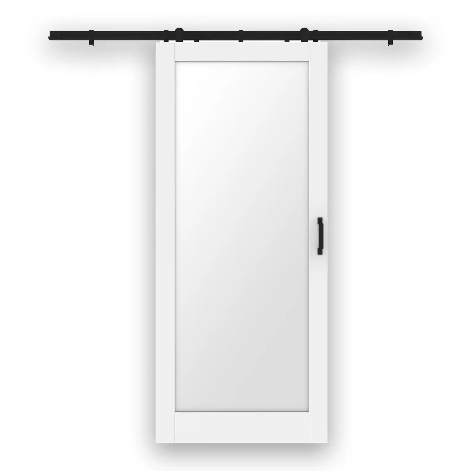 RELIABILT 36-in x 84-in White Mirrored glass MDF Solid core Single Barn Do|26948