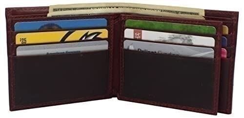 Slim RFID Wallets for Men Real Cowhide Leather Front Pocket Bifold Wallet
