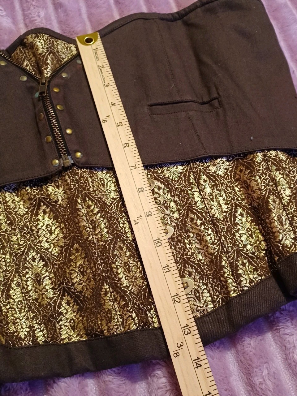 HOA Designs Waist Training Corset Steampunk Coffee Gold And Brown Barcade 32…