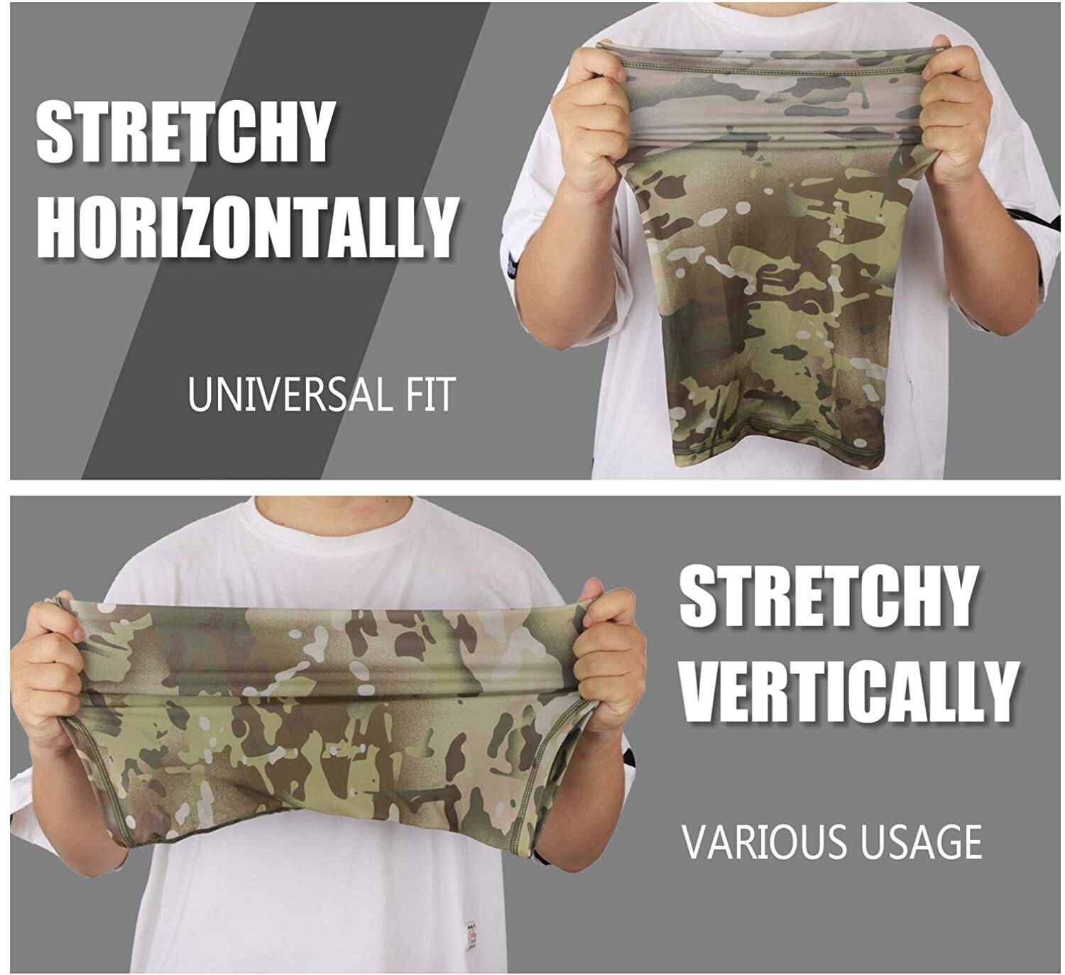 Camo Tactical Neck Gaiter Face Mask Scarf Breathable Bandana Cover Headwear US