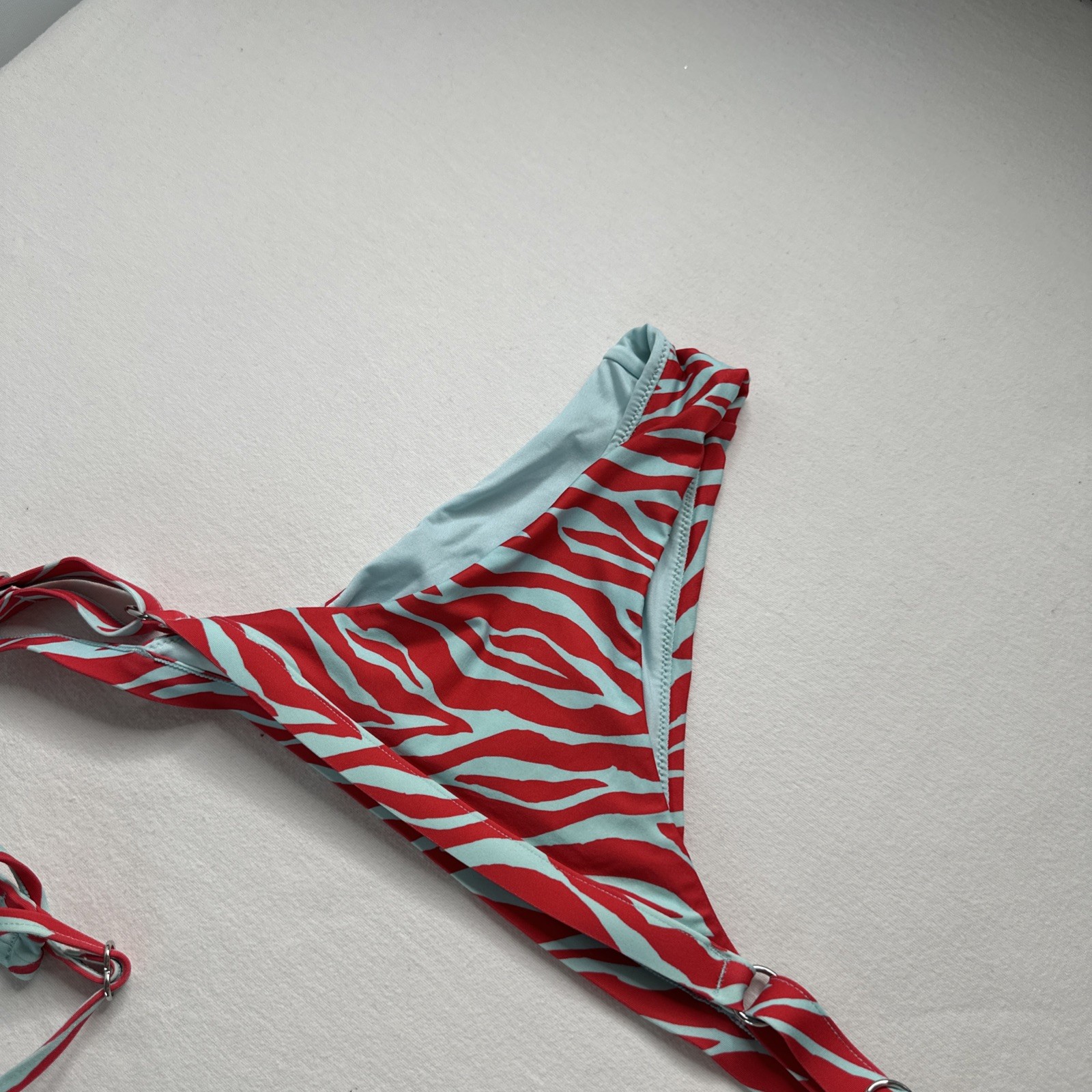 Victoria’s Secret Zebra Print Bikini Set Red & Light Blue/teal