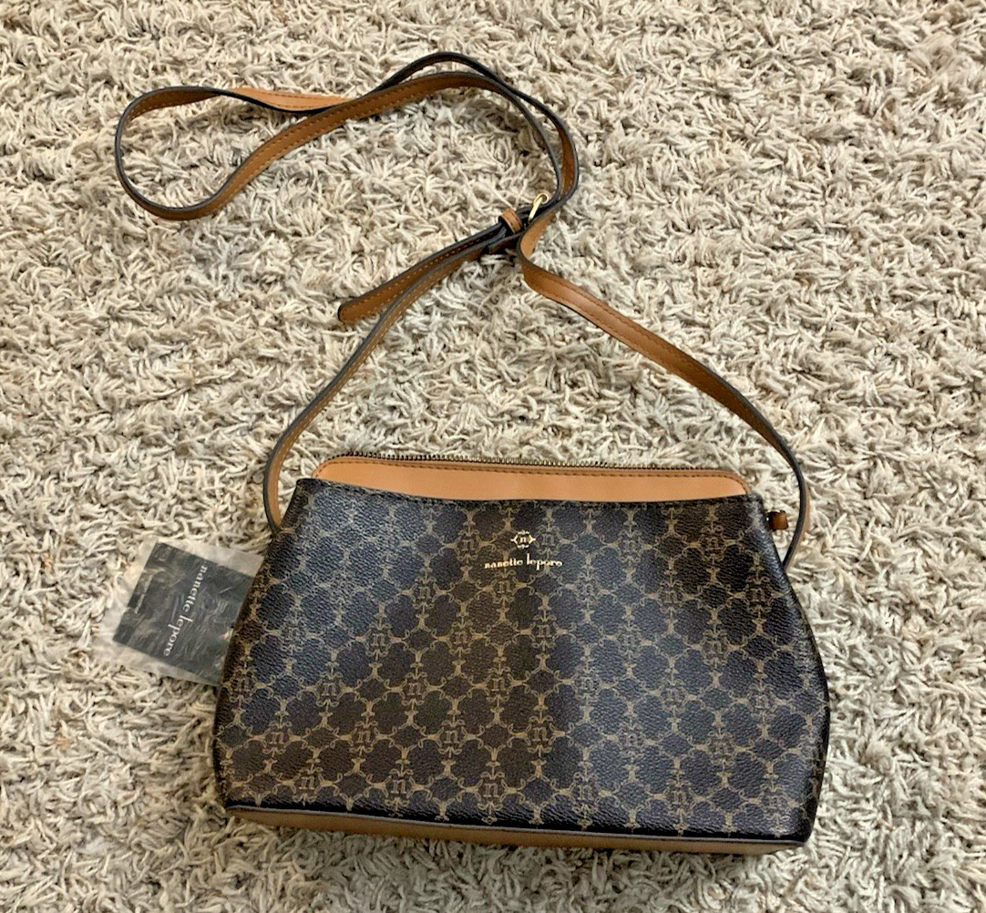 NWT Nanette Lepore Brown Crossbody Purse/Bag, Inner Pockets/Dividers, 10″x7″x3″