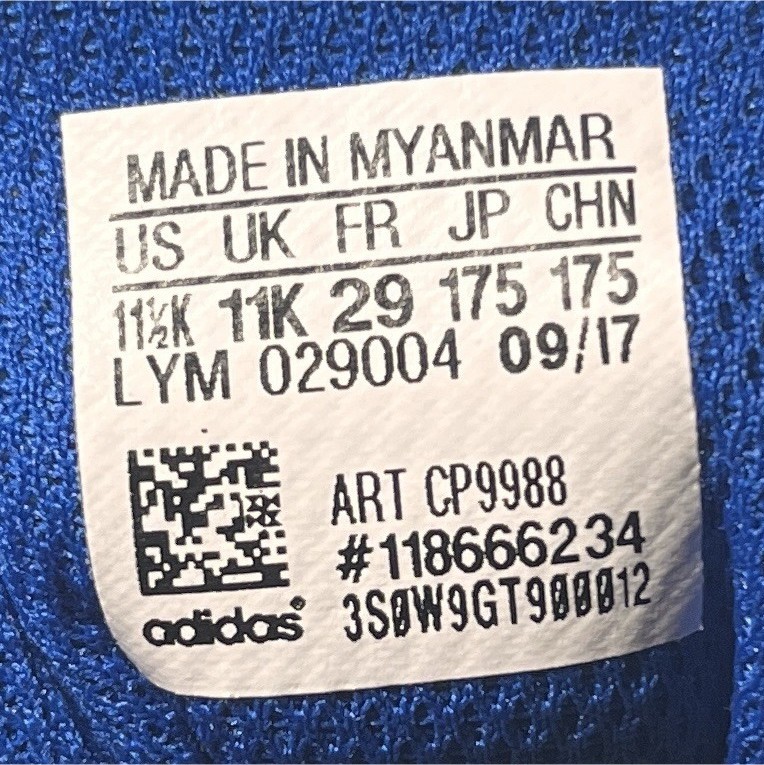adidas Cloudfoam Kids 11.5K Navy/Royal/White Low Lace Up CP9988 NWOB Measured