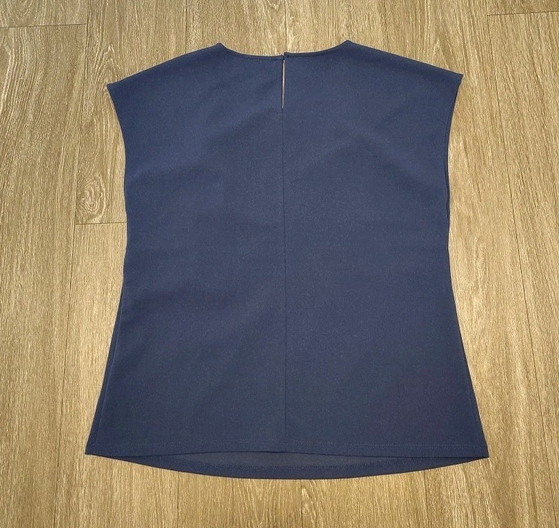Melloday Blouse Woman’s Size Medium Stretch Purple Blueish Cap Sleeve Pullover