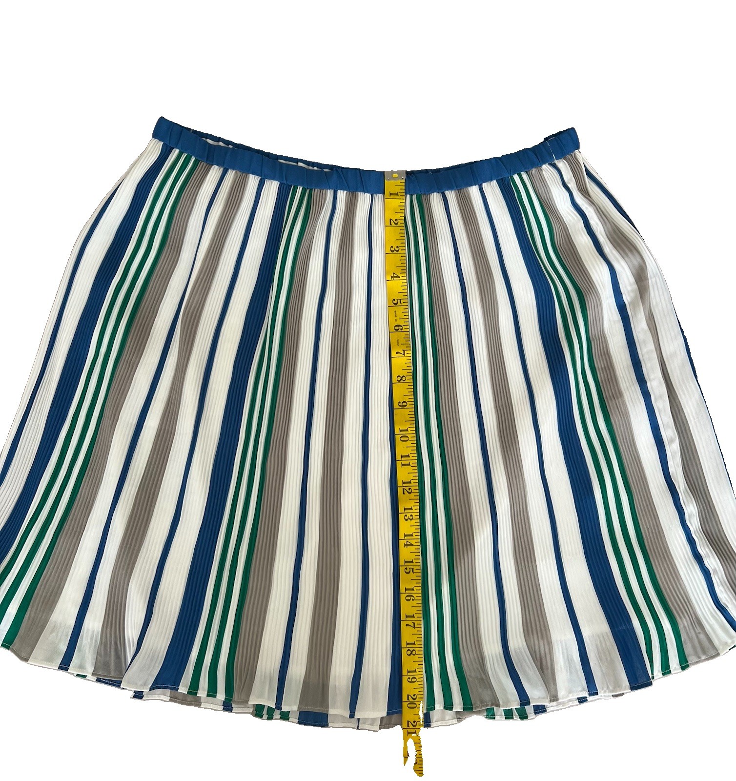 Banana Republic Pleated Striped Pull-On Knee Skirt Large Brand New