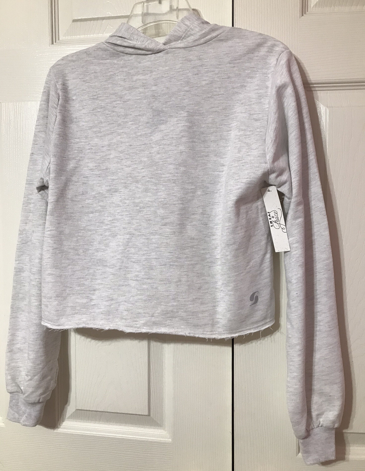 SOFFE Girls Ash Gray -DANCE-CHEER-Active Cropped Lightweight Hoodie NWT (16) XL