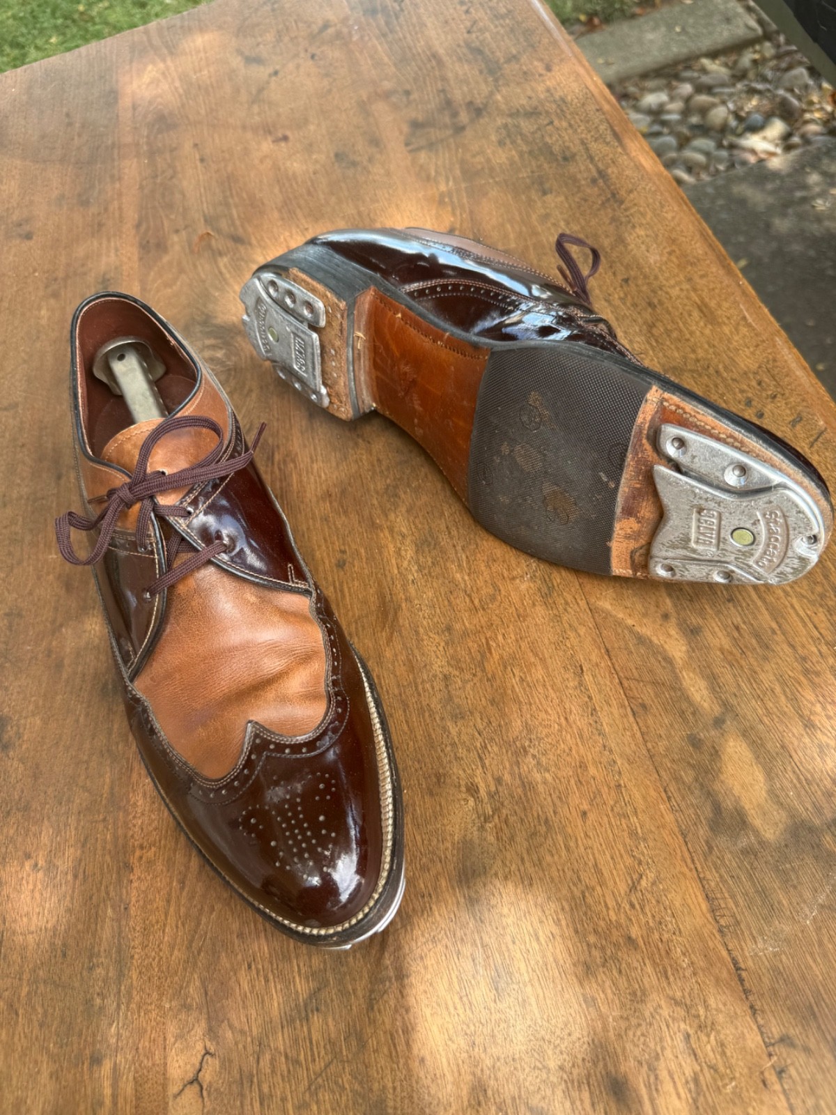 Stacy Adams Mens 9.5 Spectator Professional Tap Shoes Selva Staccato
