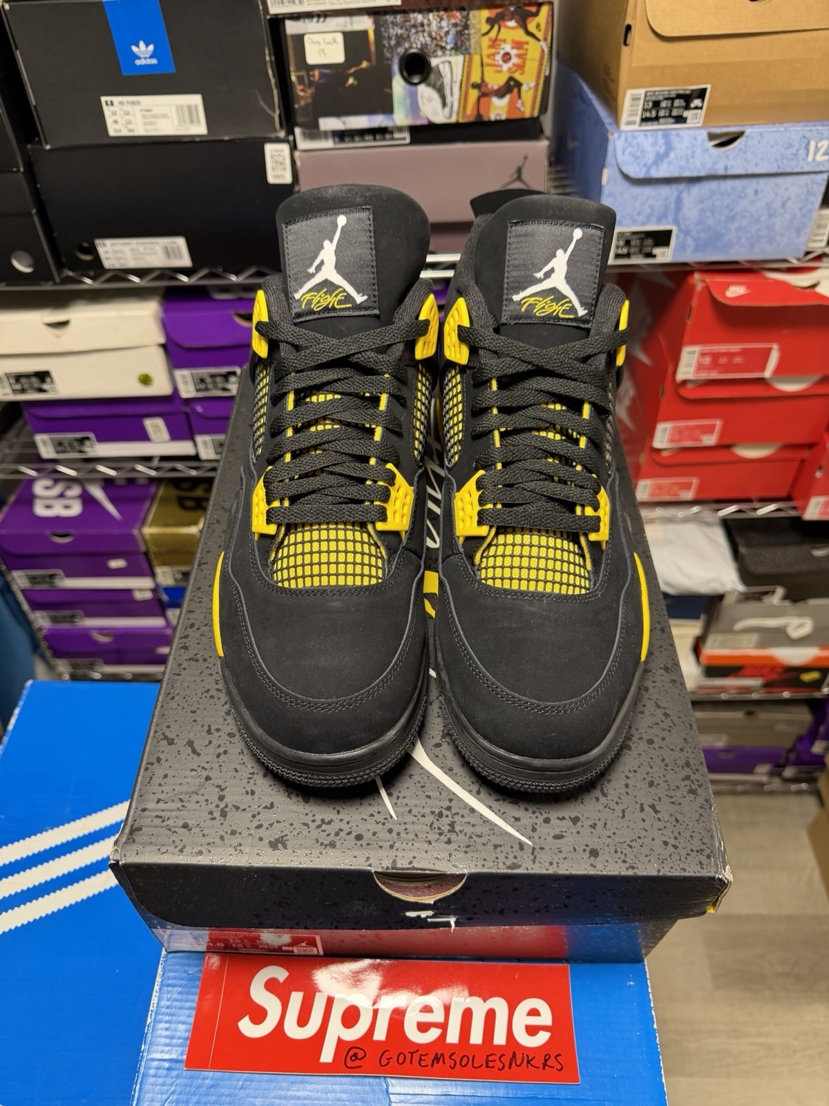 Nike Air Jordan 4 RETRO DH6927 017 BLACK YELLOW WHITE MENS Size 13 BRAND NEW