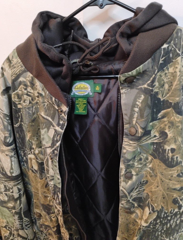 Cabela’s Camo Jacket Mens XL Seclusion 3D Hooded Thinsulate Bomber Hunting