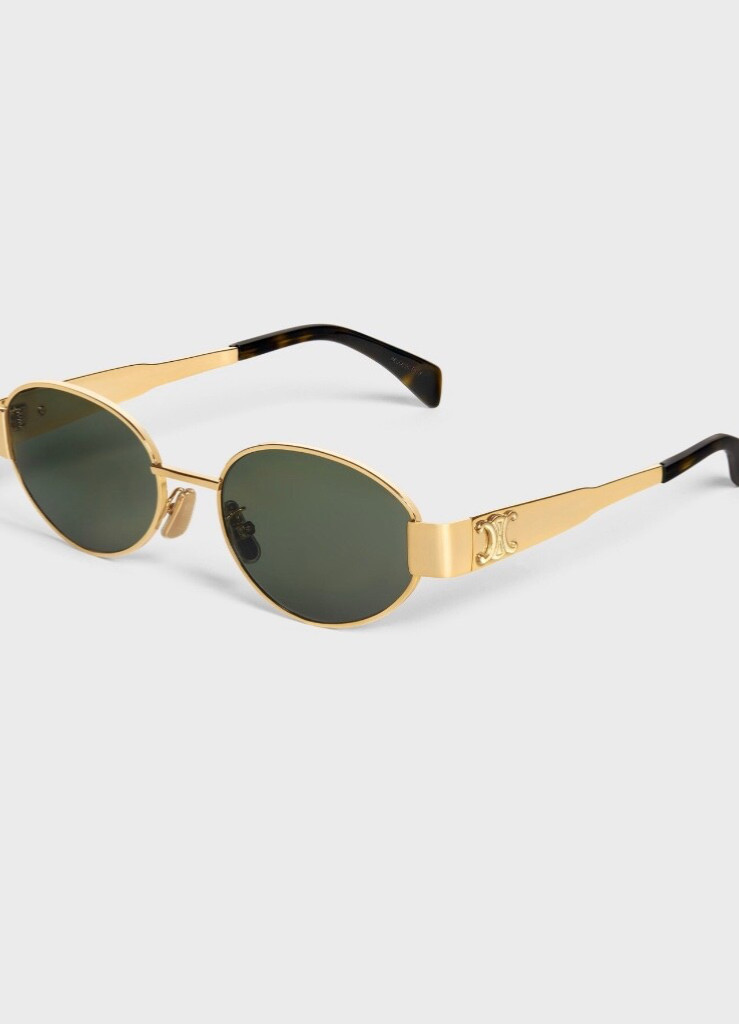 Celine Triomphe Gold Metal Sunglasses- Brand New