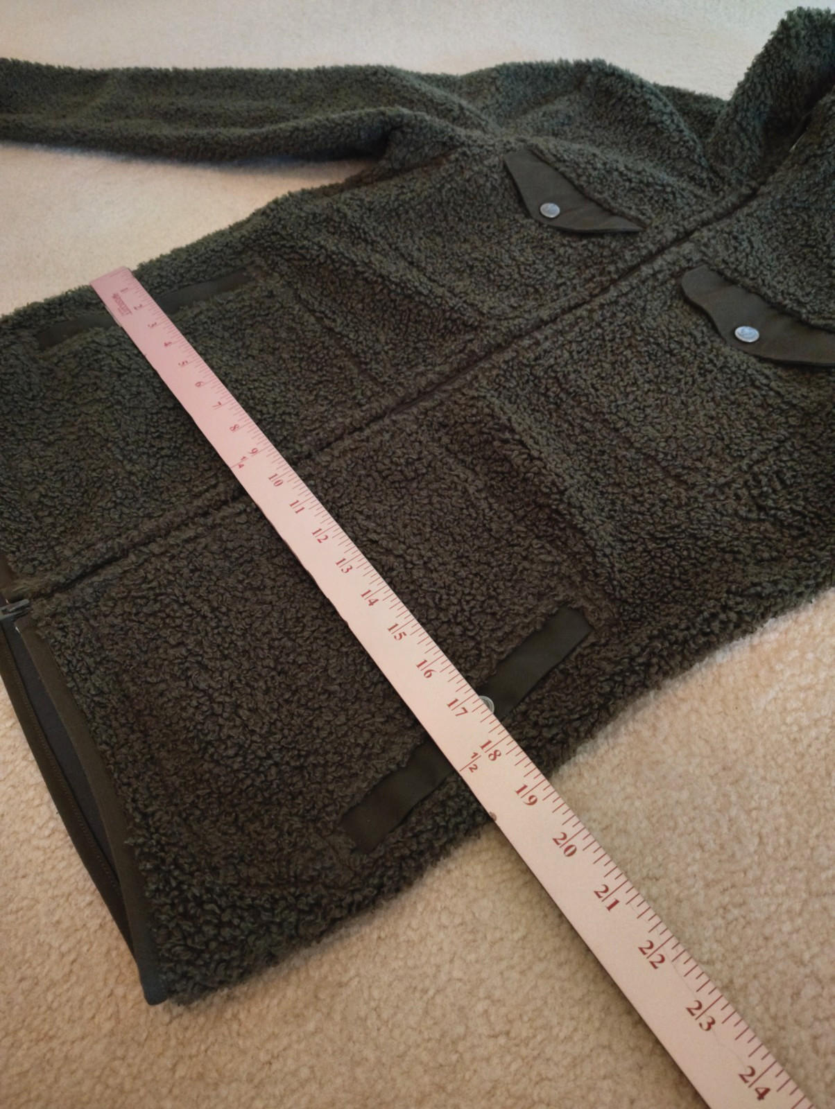 Fjallraven Greenland Pile Fleece Jacket Full Zip Green Mens Size Small