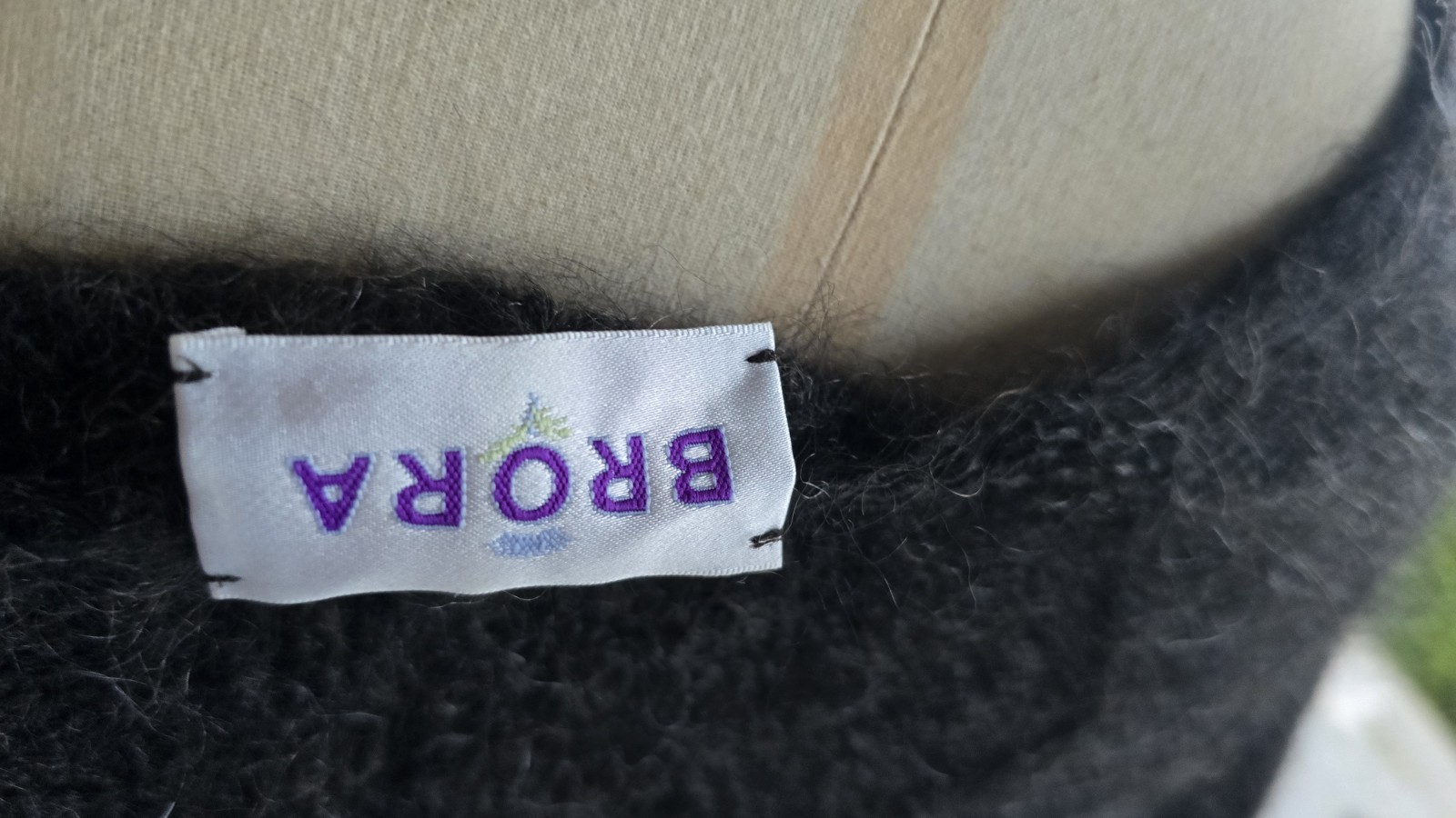 Brora Kid Mohair Charcoal Cape Cardigan 12-14 Fluffy Arty Relaxed