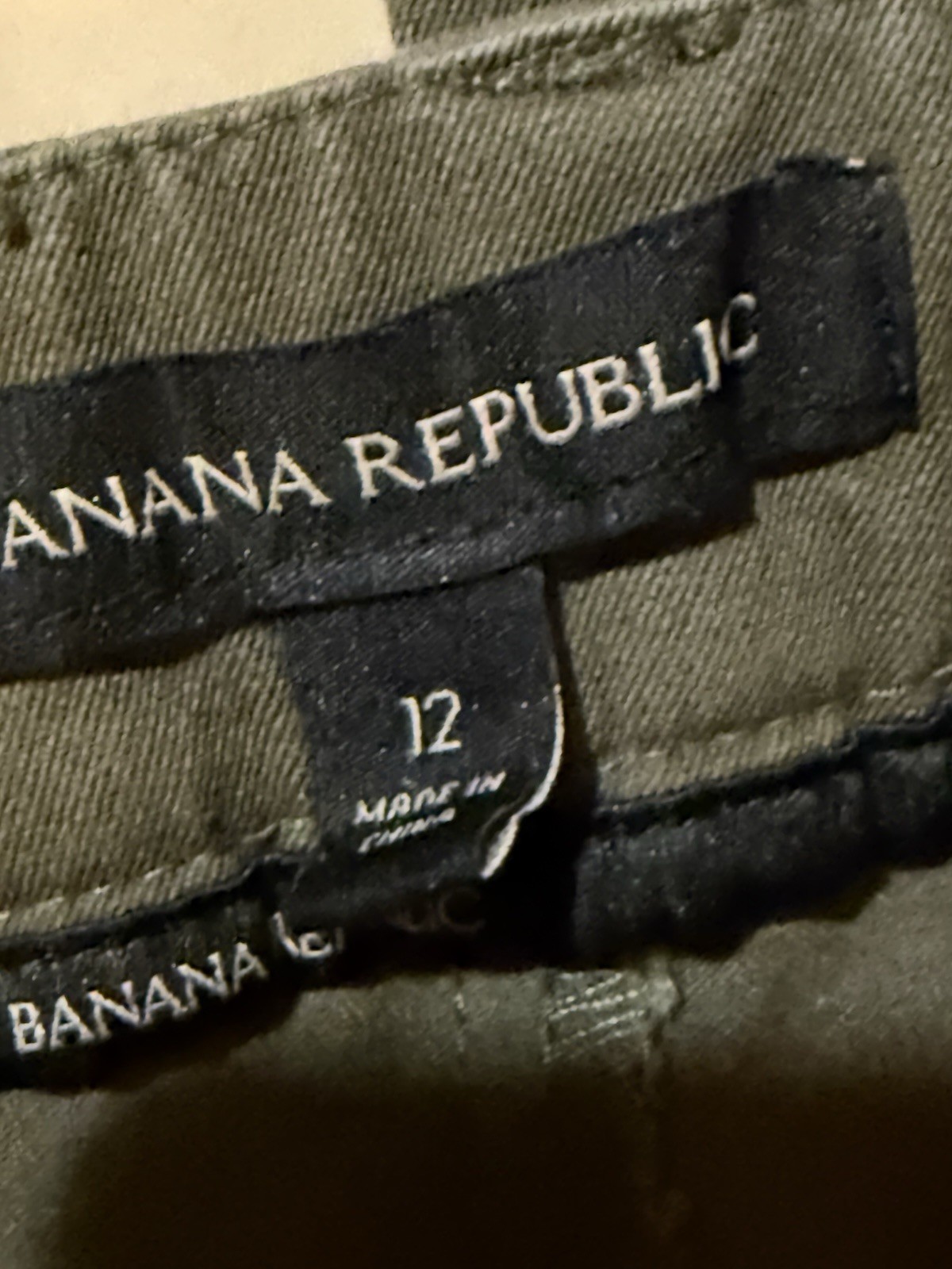 Banana Republic olive green utility pants jeans Size 12