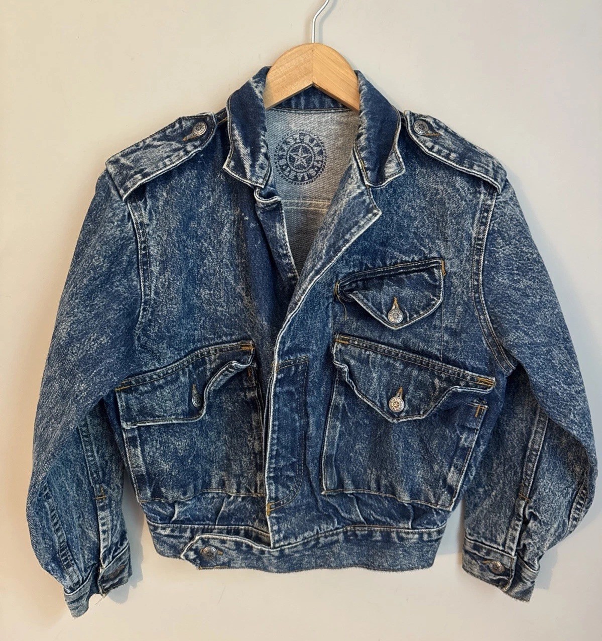 VTG Levi’s Acid Wash Denim Trucker Jacket Womens M Made in USA 80s 90s
