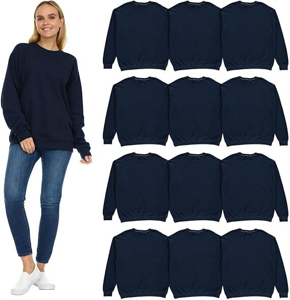 BILLIONHATS Bulk Wholesale Womens Oversized Crew Neck Sweatshirts for Charities