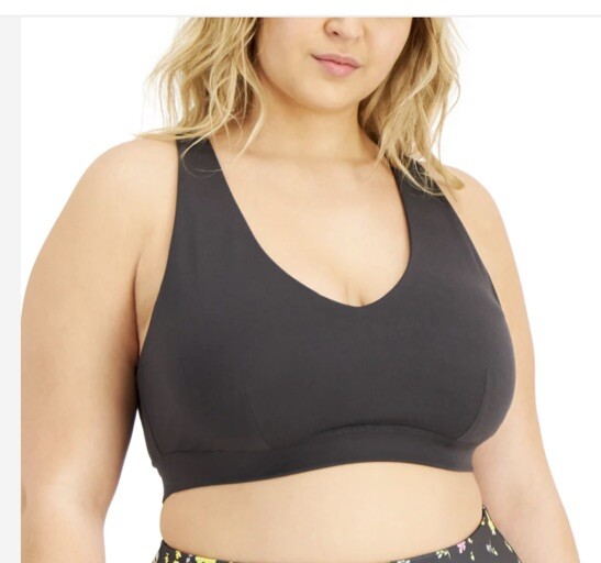 Ideology Performance Plus Size Impact Sports Bra Gray Size 2X