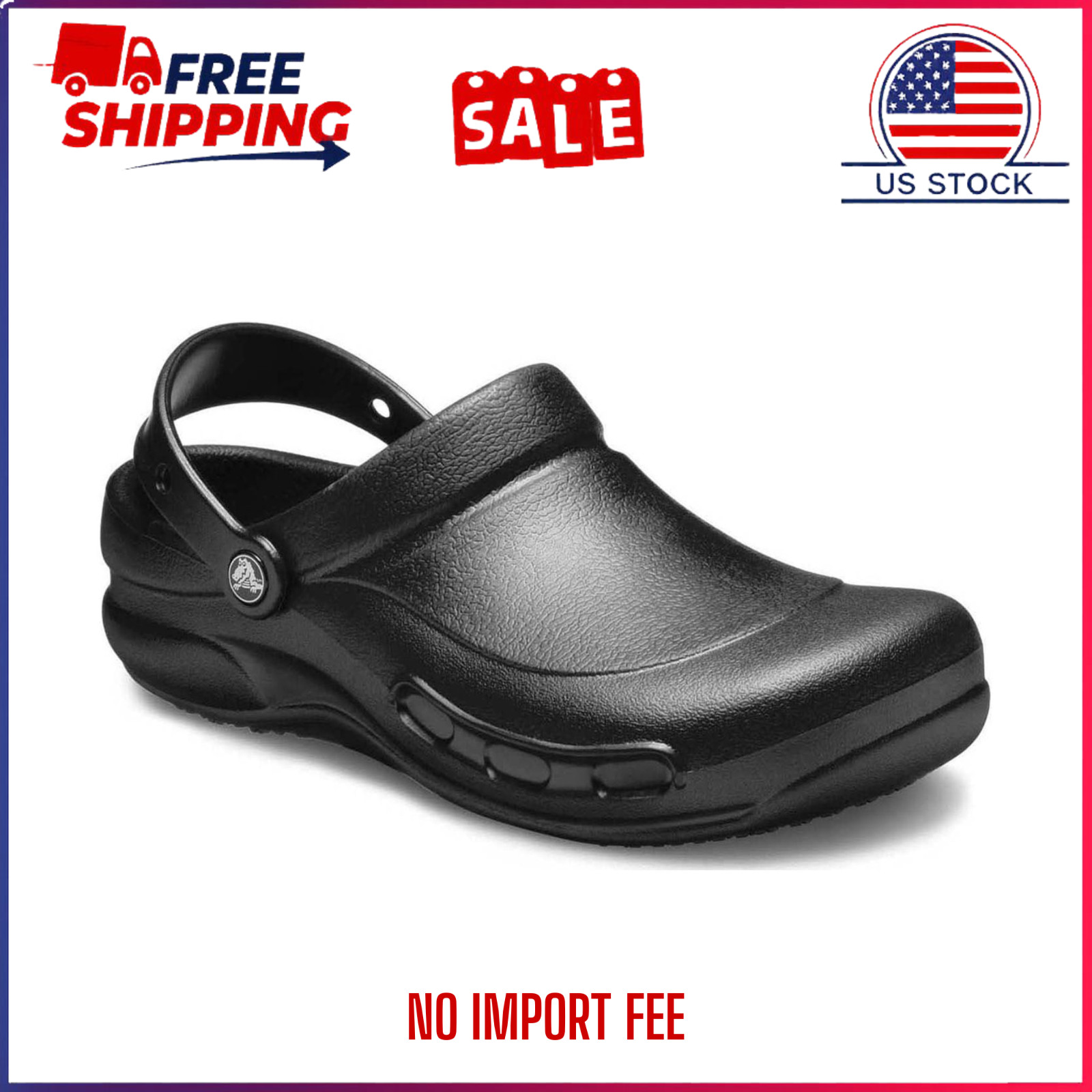 Crocs at Work Unisex Bistro Slip Resistant Clog Black