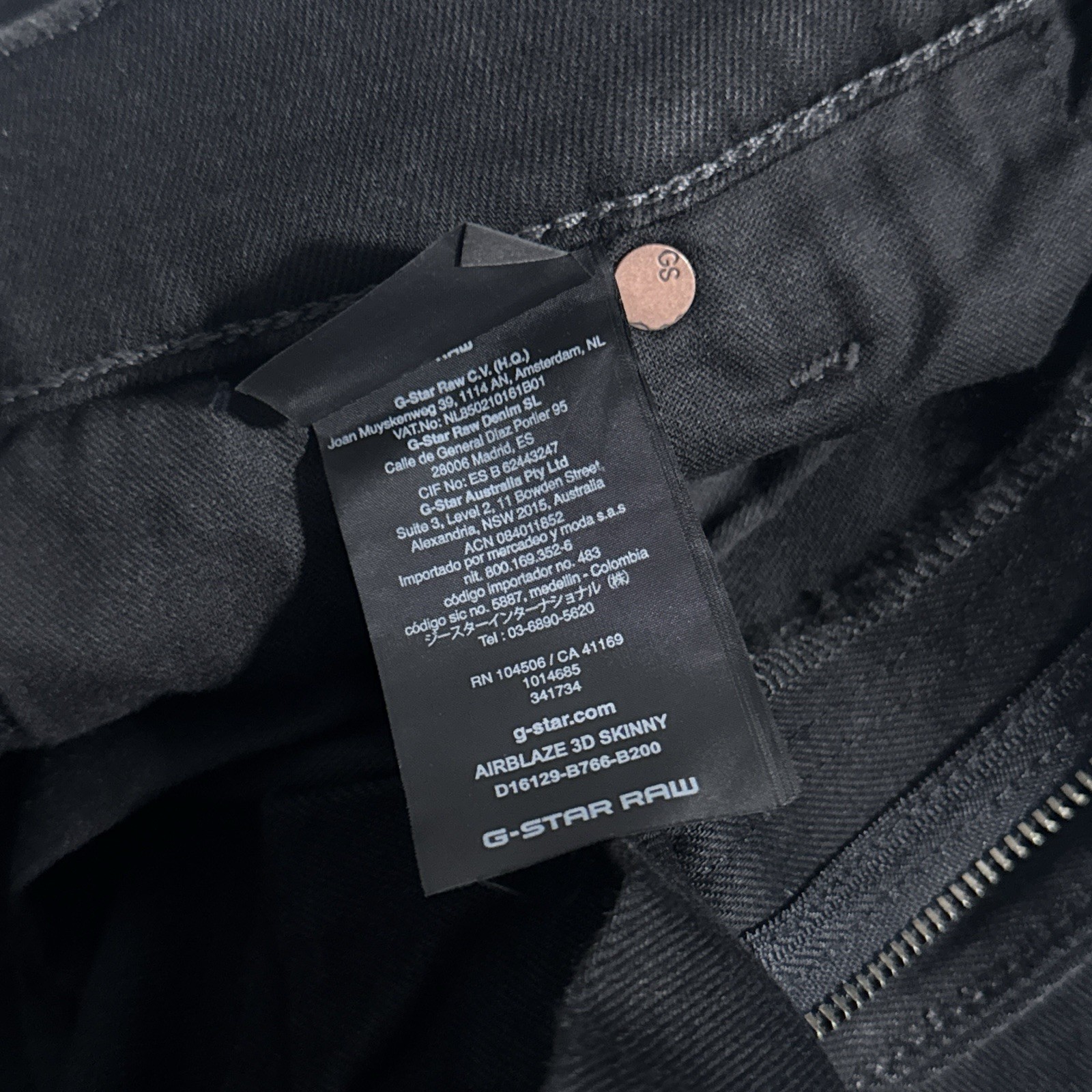 G-Star Raw Airblaze 3D Skinny Black Multi Pocket Moto Cargo Jeans Mens 32×32 NEW